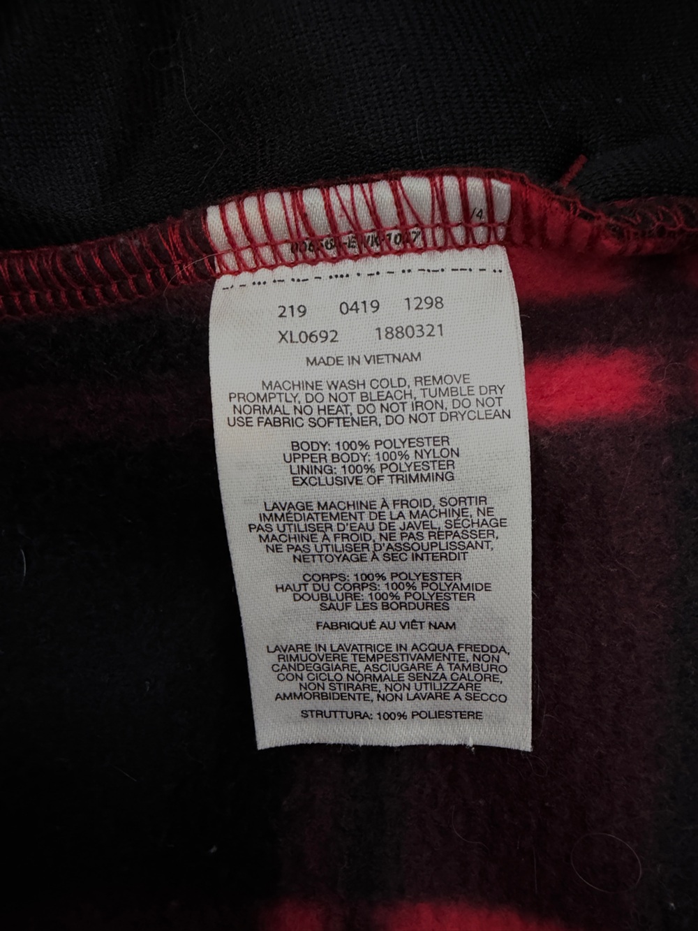 Columbia red/black buffalo plaid full zip sherpa jacket size medium - Picture 10 of 11